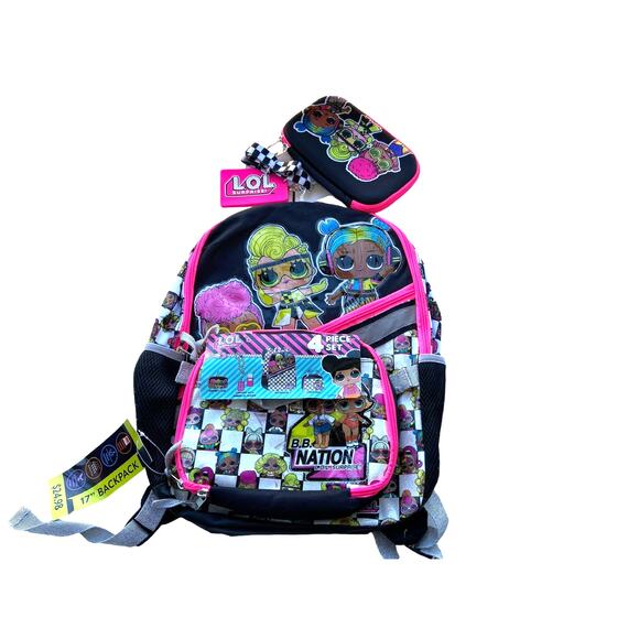 Lol Surprise 4 pc Backpack & Lunch Bag Set OS *NWT - Picture 1 of 5